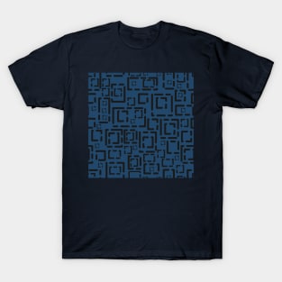 Blocks Black on Dark Blue T-Shirt